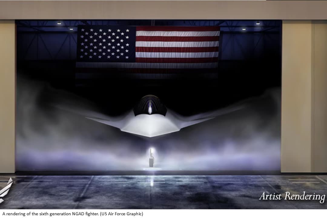 A rendering of the sixth generation NGAD fighter